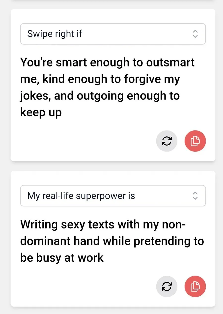Screenshot des Profil-Generators von YourMove AI mit ein paar der vom Tool generierten maßgeschneiderten Empfehlungen