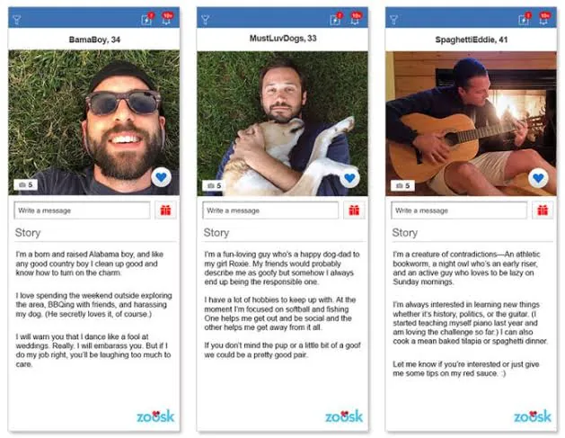 Collage von Dating-Profilen mit guten Fotos