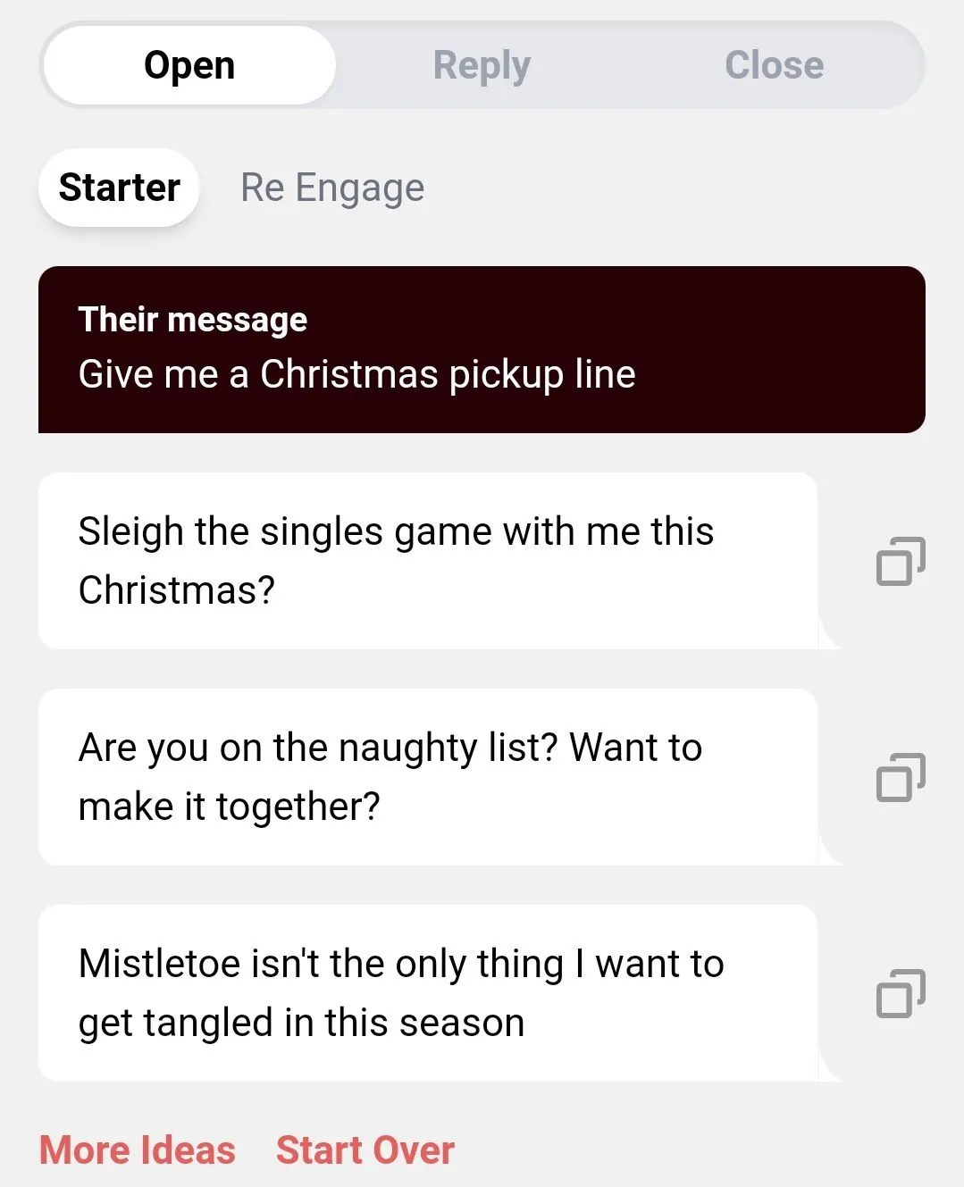 zwischen KI-generierten Antworten im YourMove AI Chat Assistant wählen