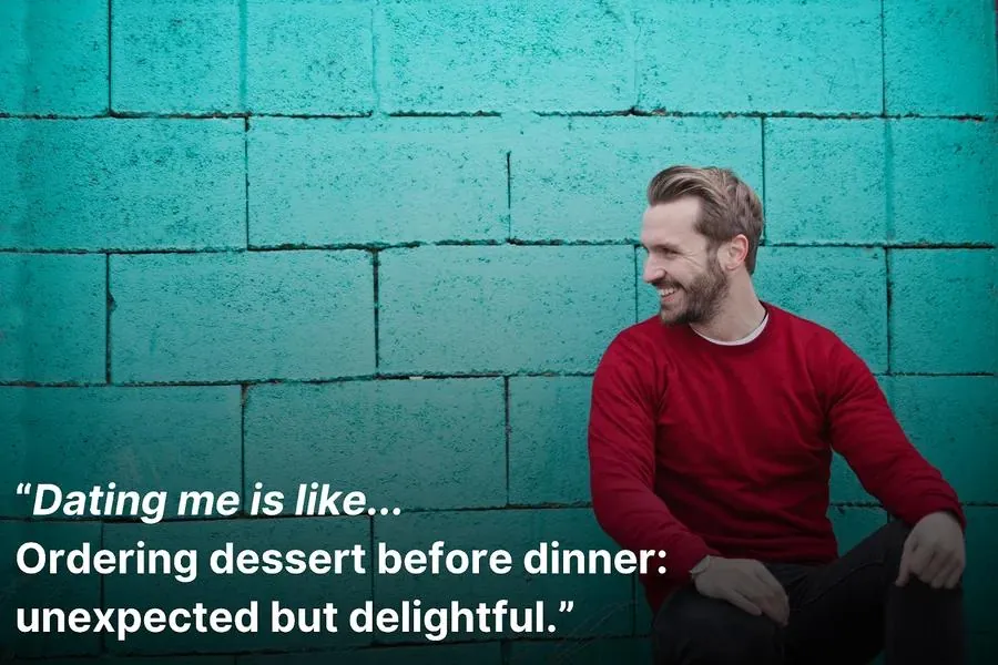 Man in a red shirt smiling