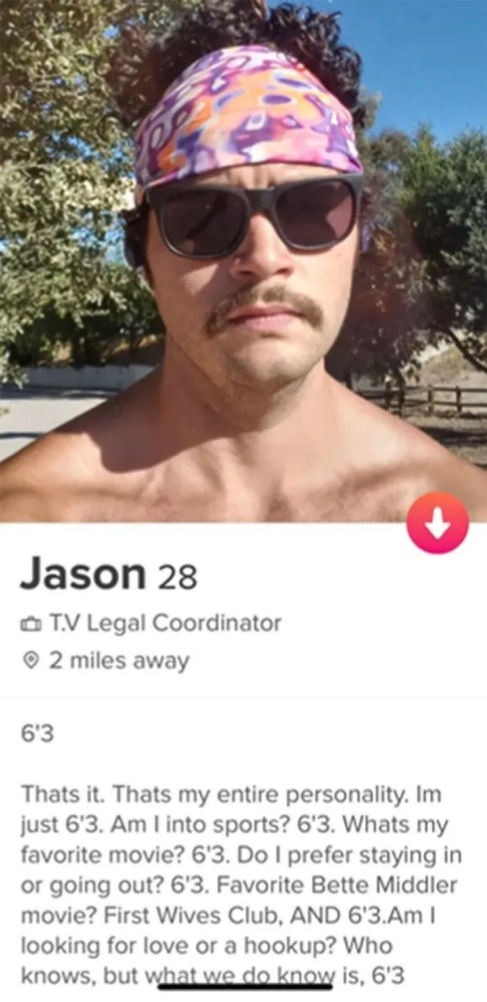 Tall Tinder Bio for Guys Meme