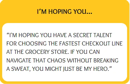 Lustige Bumble Prompt Antwort fuer ich hoffe, du