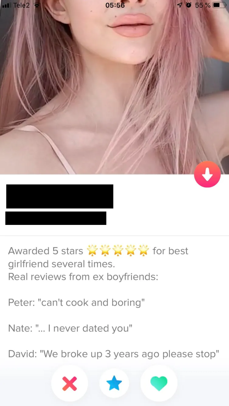 A female Tinder user’s funny bio
