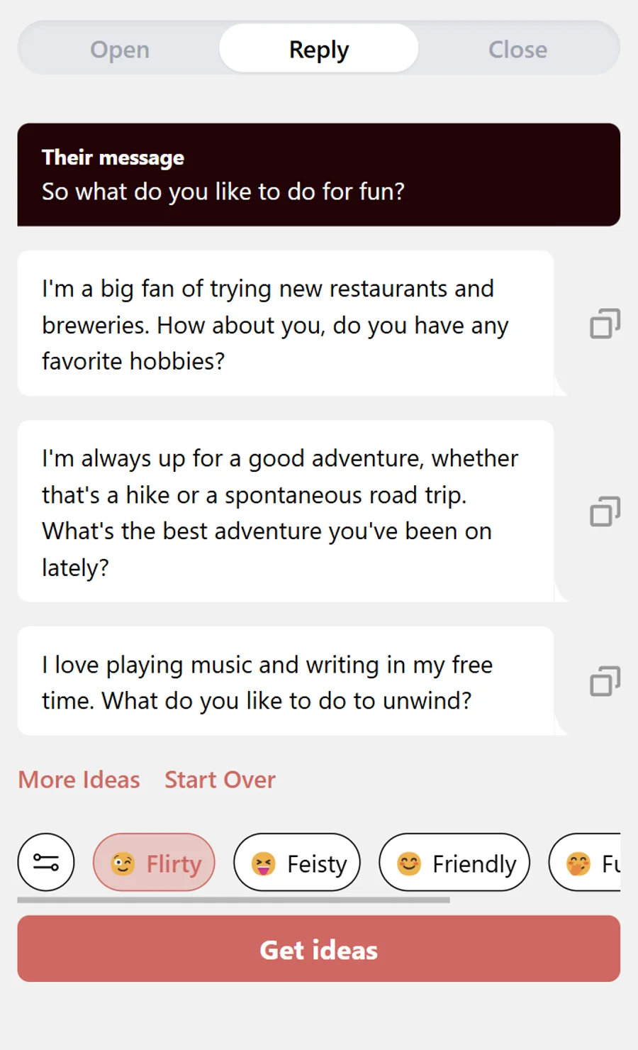 The interface of YourMove AI’s chat assistant tool.